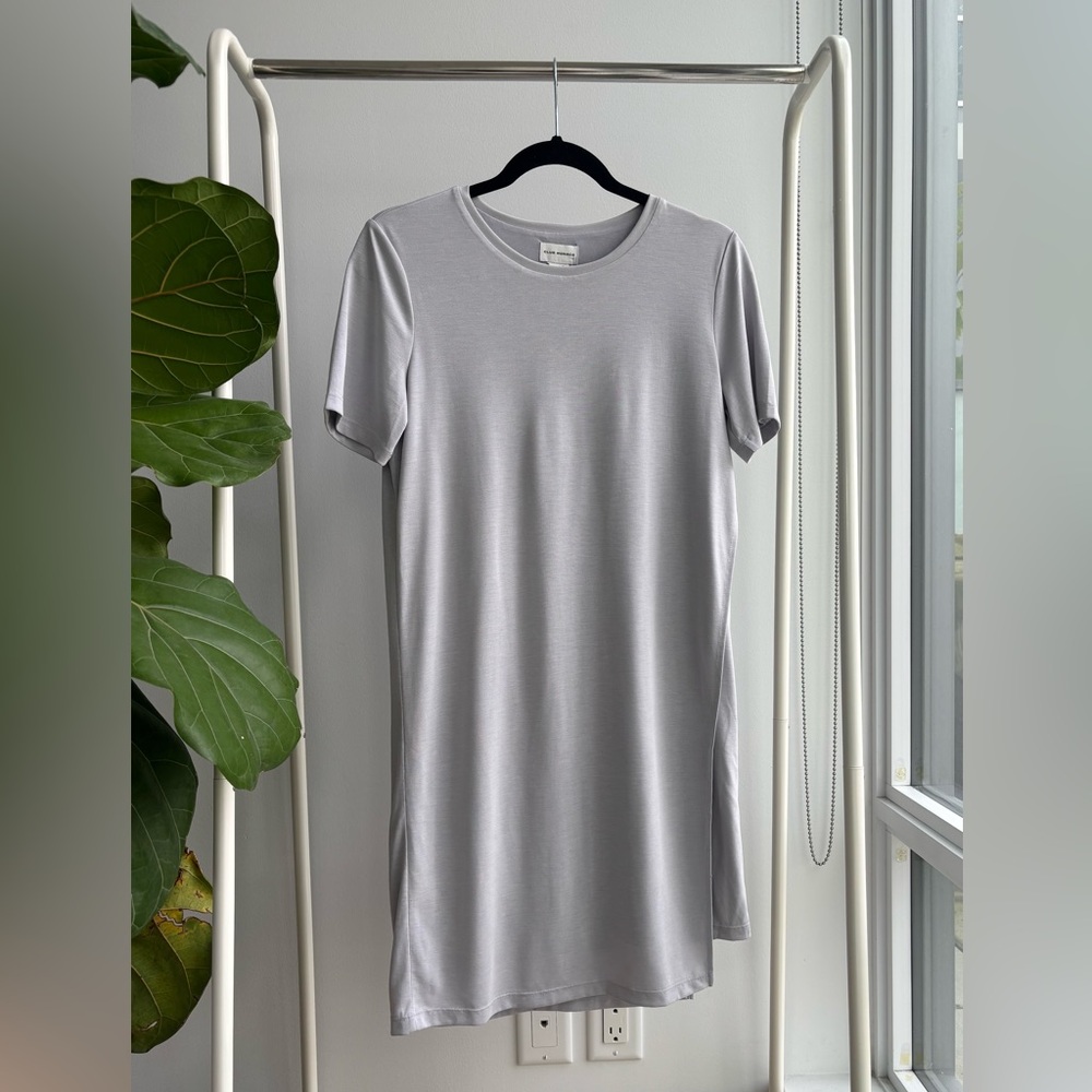 CLUB MONACO | Gray Short Sleeve Mini Dress with Overlay S